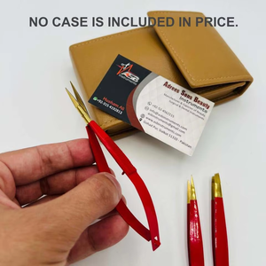 Pinzas para Cejas de Acero Inoxidable Rojo con Logotipo Personalizado, Puntas Afiladas Inclinadas, Pinzas para Cejas con Tijeras Finas con Resorte - Product Image 2