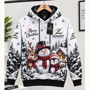 Sudadera con Capucha Deportiva Estilo Fractal Abstracto 3D, Color Blanco-Oliva, Teñida a Mano, Personalizada por Ziakot Industry, Venta al Por Mayor Directa - Product Image 6