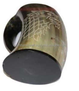 Corne à boire en agate naturelle sculptée à la main corne à boire Viking sculpture corne à boire de buffle pour bière - Product Image 2