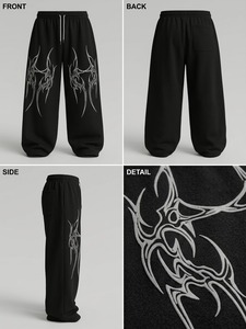 Pantalon de jogging pour homme personnalisé, surdimensionné, imprimé, imperméable, en polaire polyester, avec plis à l'avant, fermeture à cordon, coupe ample, 4 saisons - Product Image 4