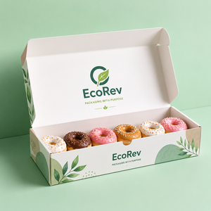 Caja de Cartón Ranurada Personalizada EcoRev, Rectangular, Impresión a Cuatro Colores, Empaque Ecológico para Alimentos con Diseño de Logotipo - Product Image 1