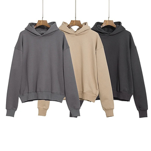Sweat-shirt à capuche oversize unisexe, couleur unie, 100% coton molletonné, décontracté, pour l'automne, tricoté, manches longues, effet délavé, avec appliqué - Product Image 5