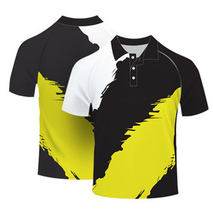 Chemises à manches courtes unies 100 % polyester pour hommes, brodées sur le devant, tricotées, respirantes, style streetwear personnalisé, pour le golf, vente en gros - Product Image 2