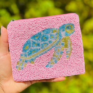 Bolsa de Cuentas con Forma de Tortuga, Multicolor, Hecha a Mano, Bordada, con Cierre, Monedero, Bolsa de Animales con Cuentas, Bolsa de Cosméticos Tropical de Playa, Personalizada - Product Image 4