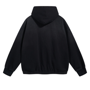 เสื้อฮู้ดดี้ผ้าฝ้ายฟลีซหนานุ่มทรงโอเวอร์ไซส์ ล้างสีแบบเอนไซม์สไตล์วินเทจ สตรีทแวร์ สปอร์ตแวร์ รับผลิตตามแบบ OEM - Product Image 4