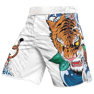 กางเกง MMA ยูนิเซ็กซ์ ลายพิมพ์ Tiger Wave แบบ Sublimation ผ้าโพลีเอสเตอร์ ยืดหยุ่น น้ำหนักเบา แห้งเร็ว สำหรับฝึกซ้อมศิลปะการต่อสู้แบบผสมผสาน ทรงหลวม - Product Image 1