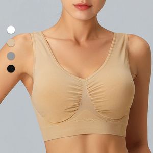 Soutien-gorge de sport confortable à bonnets triangulaires pour femmes, en matière respirante, facile à porter, sans armatures, disponible en grandes tailles, en stock - Product Image 2