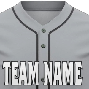 Camiseta Deportiva de Béisbol Personalizada para Hombre, Gris y Negra, con Botones, Transpirable, Uniforme de Equipo de Softbol, para Entrenamiento - Product Image 5