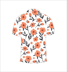 Men’s White <b>Orange</b> Floral Print <b>Polo</b> Shirt Short Sleeve Casual Summer Fashion Golf T Shirt - Product Image 2