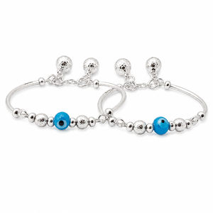 925 sterling silver BLUEeye bangle sterling silver <b>bead</b> <b>bracelet</b> blue eye <b>bracelet</b> adjustable silver bangle protection jew - Product Image 5