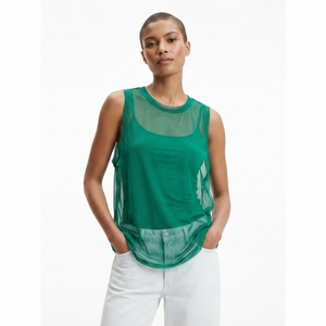 Débardeur transparent en maille pour femme, vente en gros personnalisée, gilet sans manches en maille transparente pour femme - Product Image 1