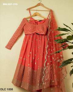 Nuevo Conjunto Tradicional Indio de Lehenga-Choli y Dupatta de Georgette Pesado con Bordado de Espejos de Papel, Proveedor Indio - Product Image 6