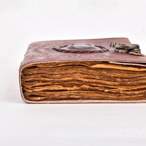 <b>A5</b> Vintage Embossed Magic Circle <b>Diary</b> Notebook 100 Pages Lock Journal Leather Look Gemstone Design Premium Durable Dairy Gift - Product Image 4