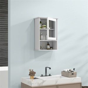 Armadietto Moderno in MDF Bianco per Bagno, Mobile in Acciaio per Uso Esterno, Scuole, Hotel e Ospedali, Design con Sedia da Doccia - Product Image 4