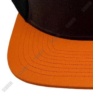 SIBRIN Custom Logo 7 Panel Trucker Hat Orange Black Mesh <b>Cap</b> <b>Flat</b> Brim Mesh Hat Motorsport Outdoor Streetwear Casual Sports <b>Cap</b> - Product Image 4
