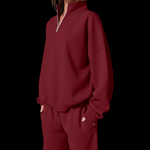 Vintage White Custom Fleece Sports Breathable Oversized <b>Half</b> <b>Zip</b> <b>Women</b> Hoodies <b>Sweatshirts</b> <b>Half</b> <b>Zip</b> comfortable <b>Sweatshirts</b> - Product Image 4