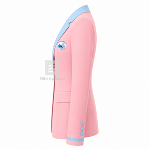 Blazer personnalisé Jack & Jill of America avec logo brodé bleu ciel et rose, doublure en polyester avec logo imprimé répété pour femme - Product Image 4