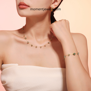 Conjunto de Joyería Geométrica Boho de Moda, Chapado en Oro de 18K, Acero Inoxidable, Piedra Natural, para Mujer - Product Image 5