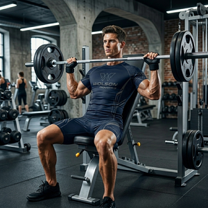 Vêtements de sport modernes à compression pour hommes, chemise d'entraînement à séchage rapide et short de fitness pour les séances d'entraînement sportif en salle de sport. - Product Image 4