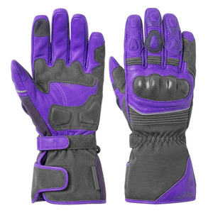 Gants de course en cuir pleine main, violet-gris, antidérapants, avec sangle de poignet réglable, unisexe, pour la conduite en extérieur, toutes saisons - Product Image 6
