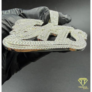 Custom SMT Name Pendant Moissanite Diamond <b>Iced</b> <b>Out</b> Hip Hop Necklace Bling <b>Chain</b> Jewelry Gift For Men Women - Product Image 3