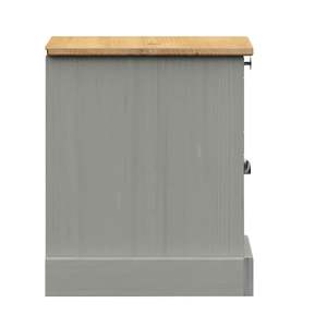 VIGO Gray Solid Wood Pine 16.5"x13.8"x16.5" Bedside Cabinet <b>Nightstands</b> - Product Image 6