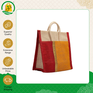 Bolsas de Compras Reutilizables Plegables de Alta Calidad, Bolsa de Yute Impermeable con Patrón Geométrico, Promocional, de Proveedor Indio - Product Image 4