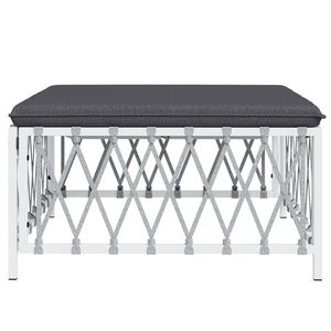 Poggiapiedi Patio in tessuto bianco con cuscino per mobili da esterno - Product Image 4