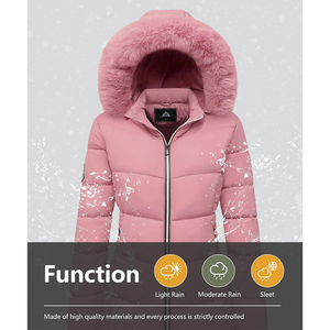 Chaqueta Parka Acolchada de Plumón Grueso para Mujer, Estilo Moderno, Abrigo de Invierno Cálido con Capucha de Piel, Chaquetas Parka Personalizadas en Color Beige para Mujer - Product Image 3
