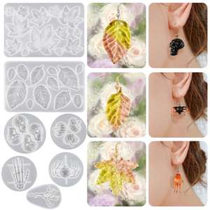 Halloween Skull Skull Hand Pumpkin Spider Trunk Leaf Shaped Earring <b>Resin</b> Silicone Mold - Product Image 1