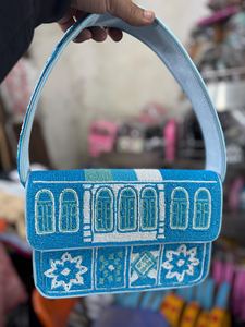 Sac bandoulière perlé vert avec broderie, fermeture à rabat, sac à main décontracté pour femme, pochette brodée Martini en lin imperméable - Product Image 6