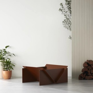 Modern Tapered Metal Fire Pit for <b>Garden</b> Patio and Backyard - Product Image 2
