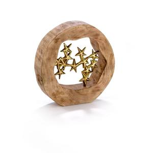 Objet décoratif de Noël en bois fait main, cerf et sapin circulaires, décoration rustique pour table, décoration de maison, design personnalisable. - Product Image 2