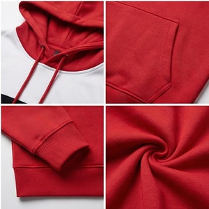 North Approach <b>Men's</b> Color Blocking Hoodie Red White Black Regular Fit Casual Hooded Sweatshirt with Front Pocket - Product Image 4