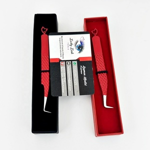 Pinces à épiler professionnelles en acier inoxydable durables à pointe de 90 degrés, couleur rouge rose, avec logo personnalisé 2024 - Product Image 6