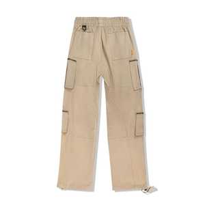 Pantalones Cargo Beige para Hombre, Cintura Elástica, Múltiples Bolsillos, Estilo Ropa de Trabajo, Transpirables, para Verano, con Bolsillos con Cremallera - Product Image 2