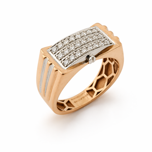 แหวนแต่งงานทรงเรขาคณิตประดับเพชรทองคำ 14K ยี่ห้อ Namivaa สำหรับผู้ชาย พร้อมการฝังแบบไมโครอินเซิร์ตบาร์เซ็ตติ้ง - Product Image 3