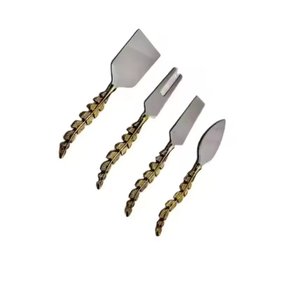 Classic Stainless Steel <b>Cheese</b> <b>Set</b> With Brass Designer Handle <b>Cheese</b> Knife Soft & Hard <b>Cheese</b> Butter Spreader Tools - Product Image 1