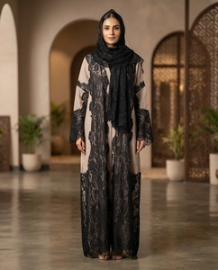Abaya en pashmina, laine mérinos, dentelle, collection de créateurs, soirée/occasion formelle, longueur au sol, toutes saisons, dernière tendance, Dubaï - Product Image 4