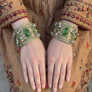 Low Price Hand Crafted Beautiful Design Made Pearl Shells Tassel & Stones Embroidery Vintage Afghani Party Wear Jewelry <b>Set</b> - Product Image 5