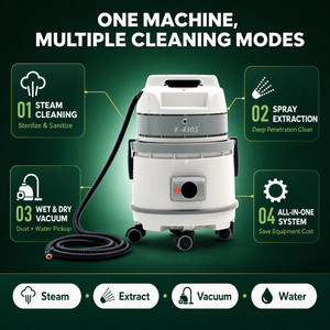 Nueva Máquina Limpiadora <span class=keywords><strong>de</strong></span> Alfombras a Vapor con Agua Caliente <span class=keywords><strong>de</strong></span> Acero Inoxidable, 2600W, Aspiradora con Pulverizador para Limpieza <span class=keywords><strong>de</strong></span> Tapicería, Sofás y Autos - Product Image 3