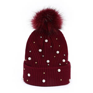 หมวกบีนนี่ประดับคริสตัลหรูหรา อบอุ่นสำหรับฤดูหนาว - Product Image 4