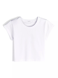 T-shirt court ajusté à manches courtes pour femme, haut basique de mode premium, logo personnalisé, streetwear Y2K, vente en gros OEM - Product Image 4