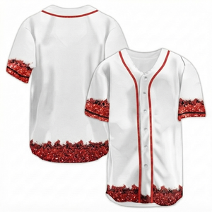 Camiseta Deportiva de Béisbol Personalizada al por Mayor, Sublimada, con Botones, Cuello en V, Manga Corta, Unisex, Transpirable, de Malla, para Verano - Product Image 1