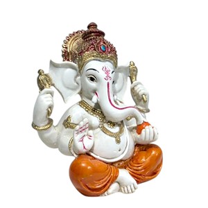 NIRMALA HANDICRAFT Escultura de Resina del Dios Ganesha, Pintada a Mano, Hecha a Mano, para Decoración del Hogar, Fengshui Indio - Product Image 1