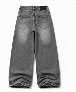Jean en denim déchiré à taille haute et coupe large pour homme, style décontracté automne - Product Image 2