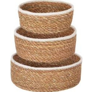 Paniers de rangement pliables décoratifs faits à la main en jute et en jonc de mer avec poignées pour une décoration et une organisation écologiques de la maison - Product Image 3