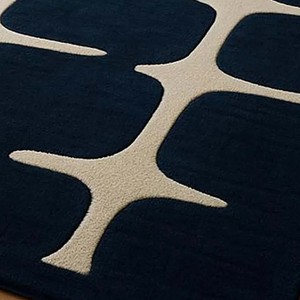 Alfombra de lujo azul marino con patrón geométrico, hecha a mano, suave y esponjosa, alfombra moderna para decoración del hogar, tapete elegante para la sala de estar. - Product Image 2