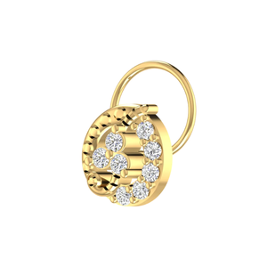 AJRETAIL Bijou de piercing pour femme en or 14 carats, clou de nez en diamant naturel de 0,16 ct avec motif floral en forme de croissant, style ethnique - Product Image 4