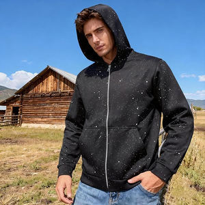 Sweat à capuche pour homme en mélange coton-polyester, avec strass à haute résistance à la traction et fixation renforcée en cristal - Product Image 5